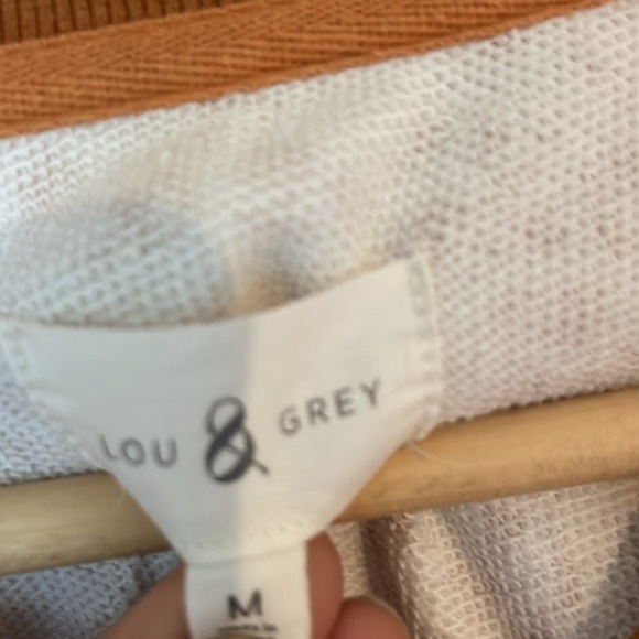 Lou & Grey | Floral Ditzy Cozy Cotton Terry Sweatshirt Cream & Orange Medium - Picture 4 of 7